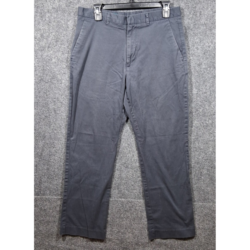 Perry Ellis Pants Men's 32x30 Gray Charcol Chino Straight Slacks Casual Adult